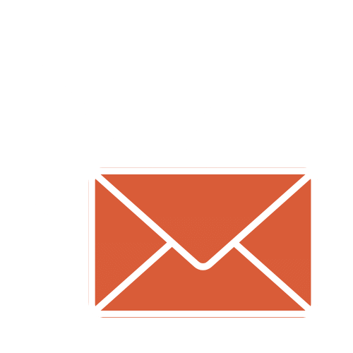 Icon with two envelopes with orange color